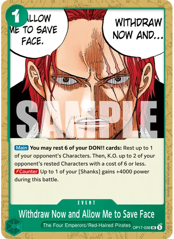 Withdraw Now and Allow Me to Save Face